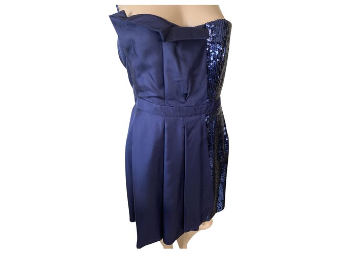 Love Moschino Robes Soie Bleu  ref.194901